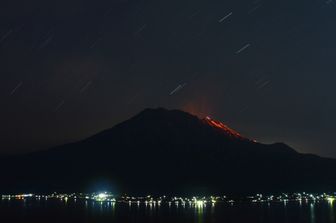 &nbsp;Eruzione del vulcano Sakurajima nel maggio del 2020