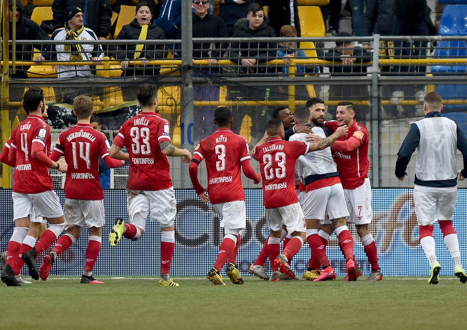Esultanza dei giocatori del Perugia
