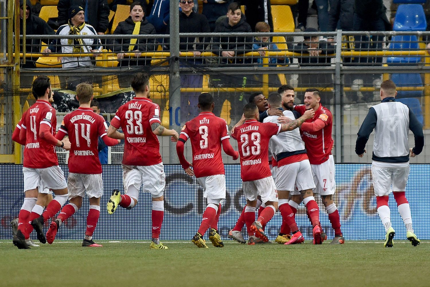 Esultanza dei giocatori del Perugia