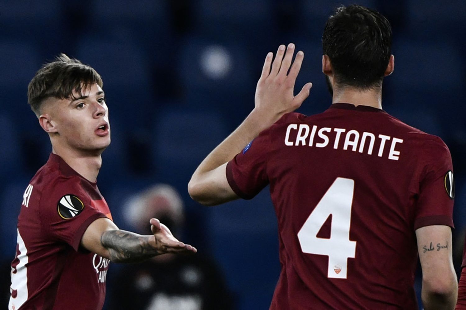 Cristante, in gol nella sfida tra Manchester United e Roma nella semifinale di Europa League
