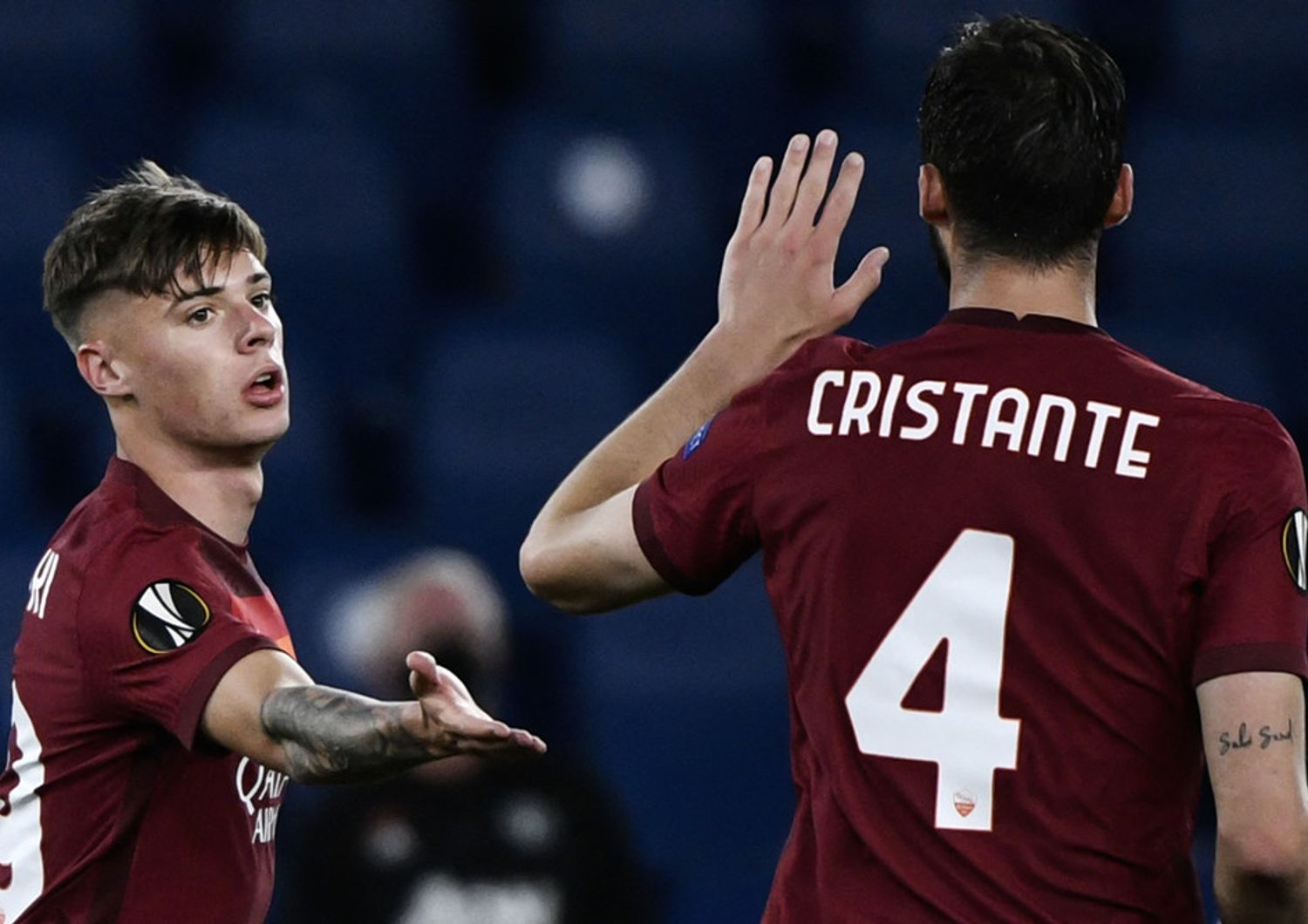 Cristante, in gol nella sfida tra Manchester United e Roma nella semifinale di Europa League