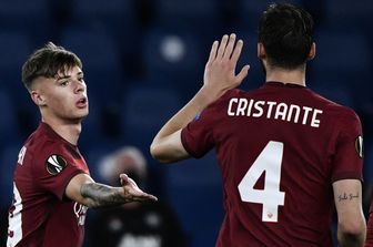 Cristante, in gol nella sfida tra Manchester United e Roma nella semifinale di Europa League