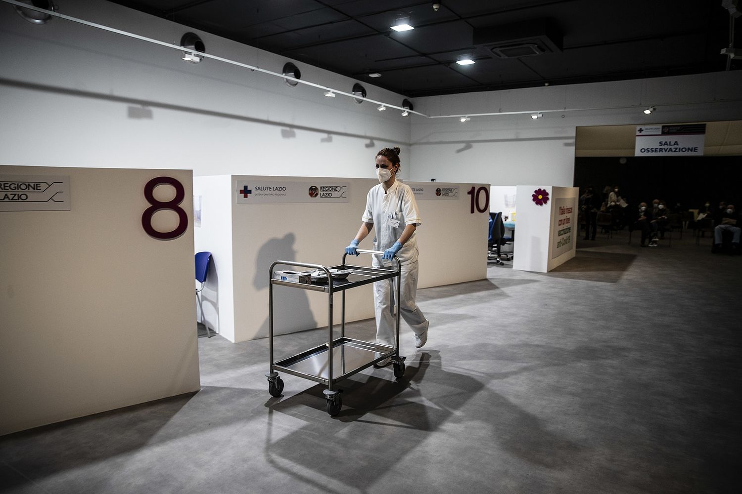 Il centro vaccinale all'Auditorium di Roma