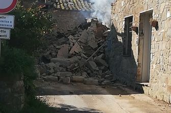 casa crollata a Dudda, nel comune di Greve in Chianti