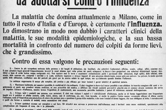 &nbsp;Influenza Spagnola 1918-1919 - Manifesto del Comune di Milano