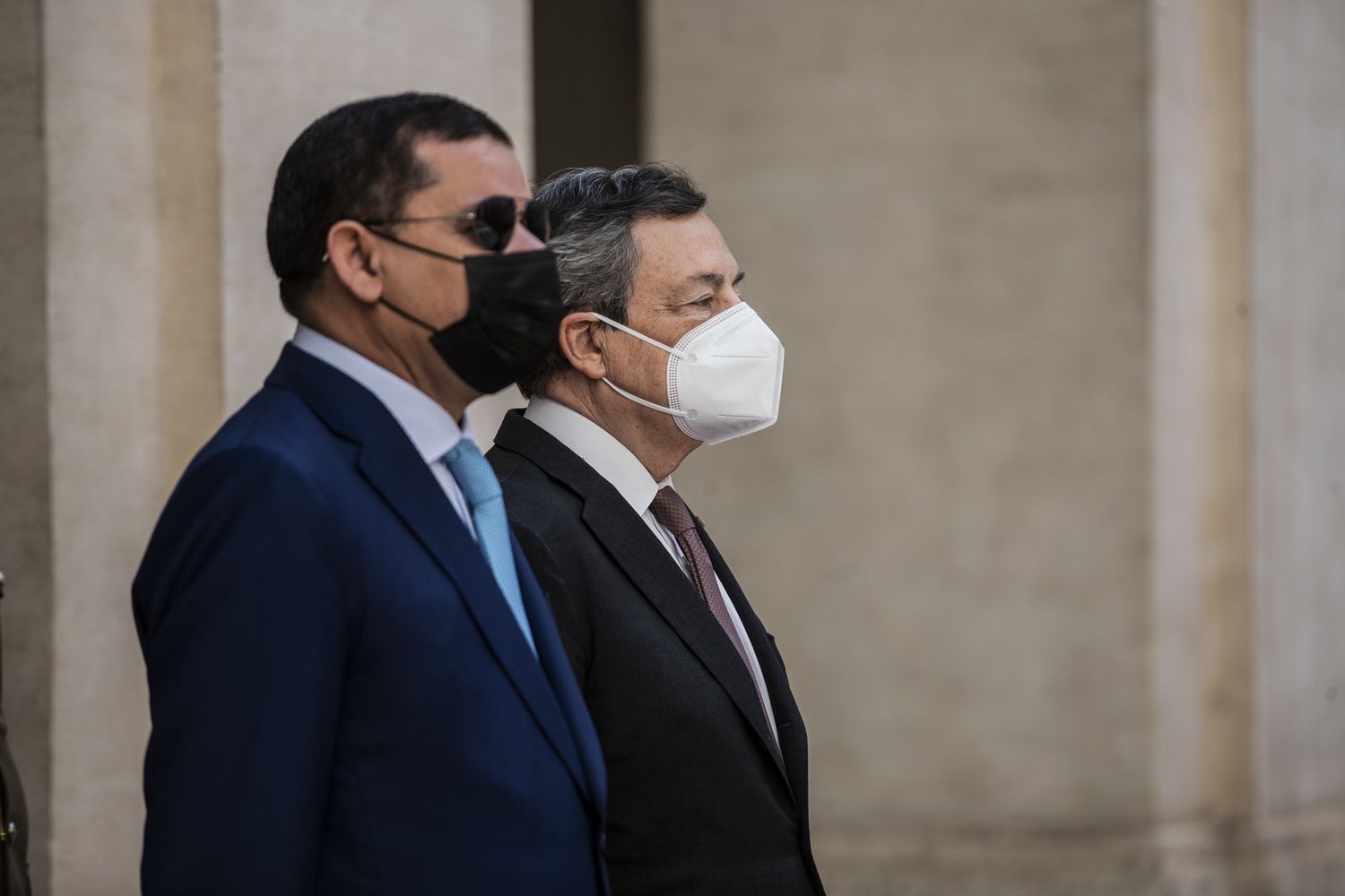 Mario Draghi e il premier libico Dbeibah