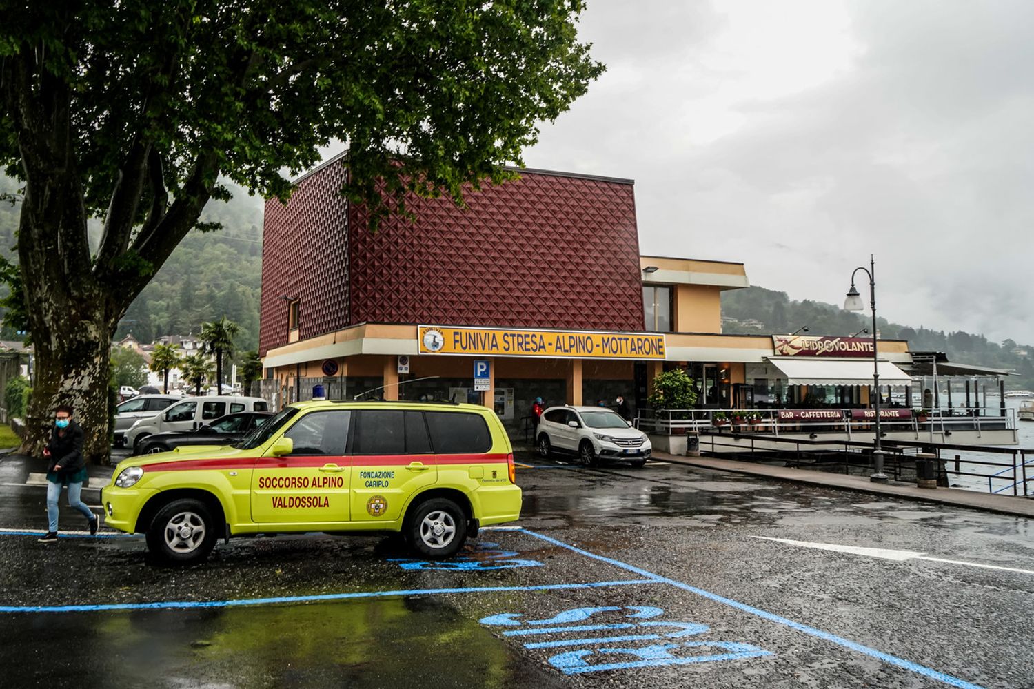 La stazione di partenza della funivia del Mottarone