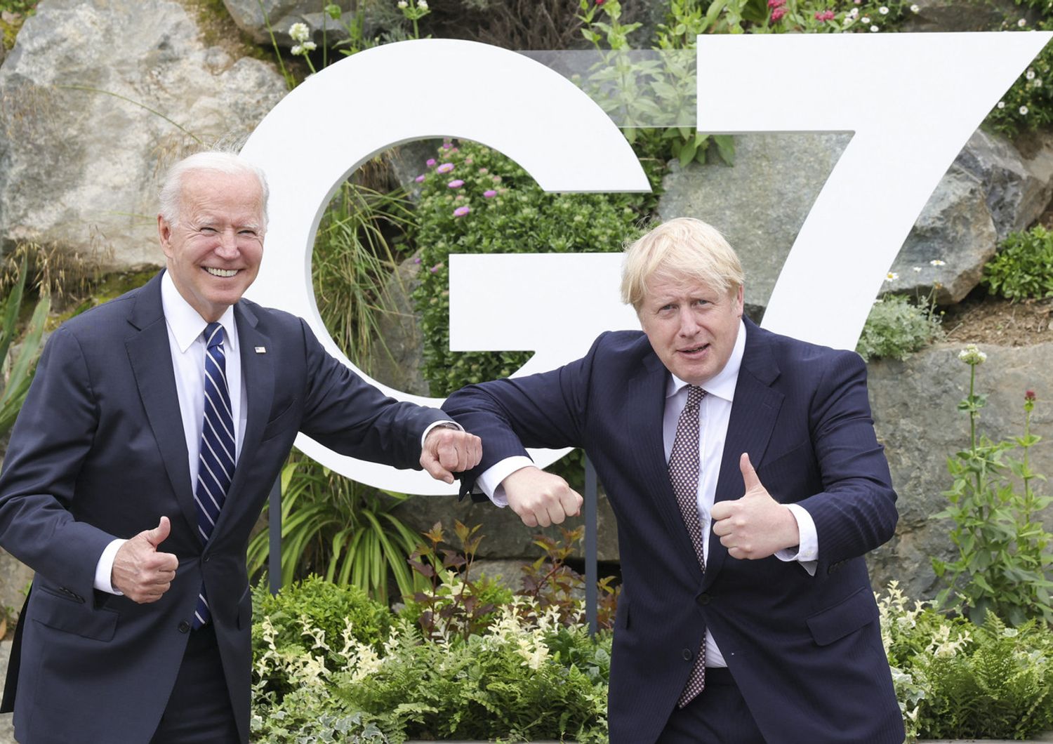 Joe Biden e Boris Johnson durante il G7 in Cornovaglia