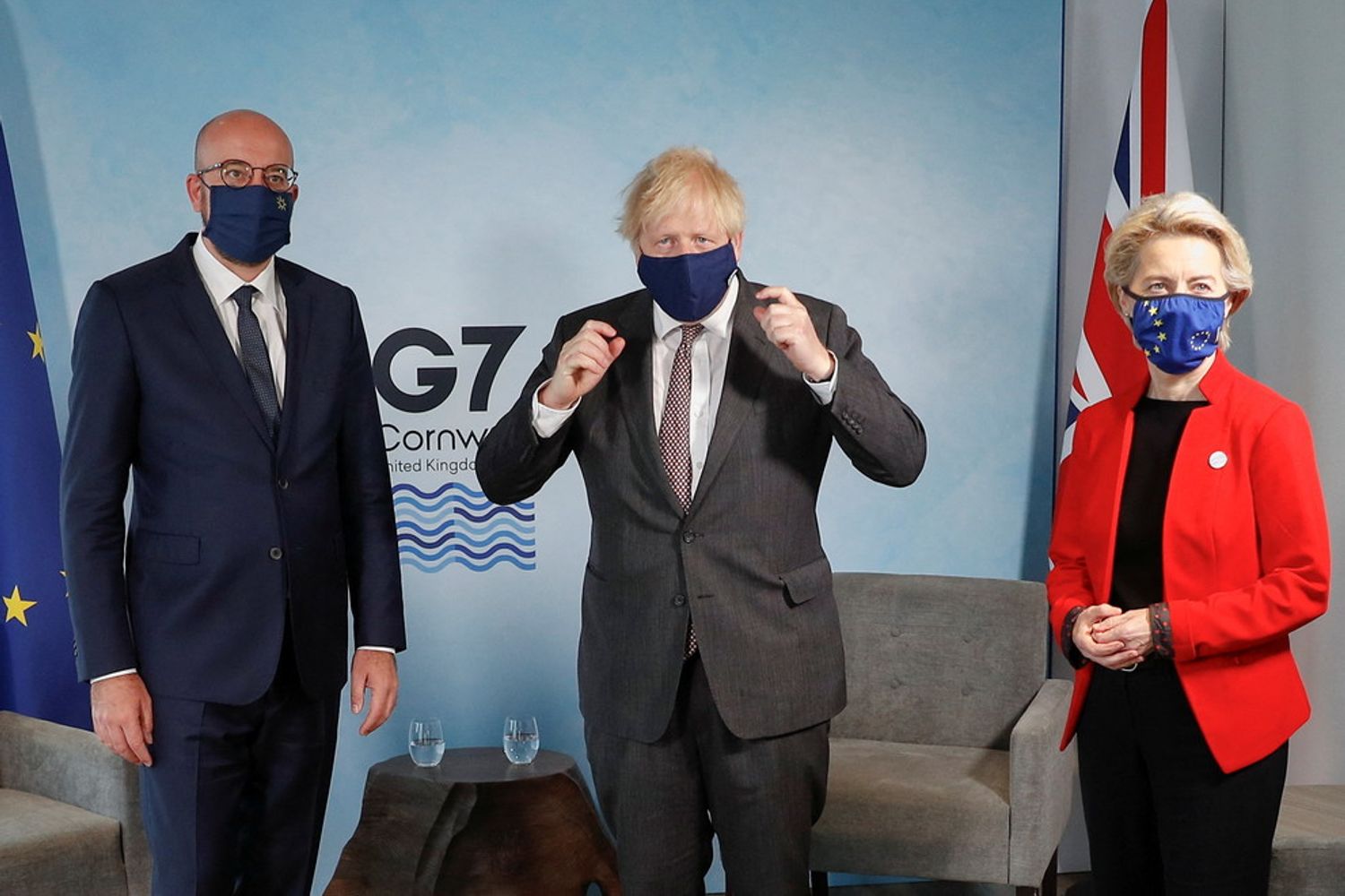 Il premier britannico, Boris Johnson riceve i vertici Ue, Ursula von der Leyen e Charles Michel