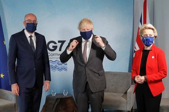Il premier britannico, Boris Johnson riceve i vertici Ue, Ursula von der Leyen e Charles Michel