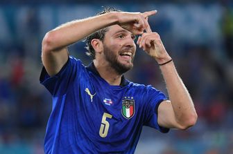 Manuel Locatelli dopo il gol del vantaggio contro la Svizzera&nbsp;