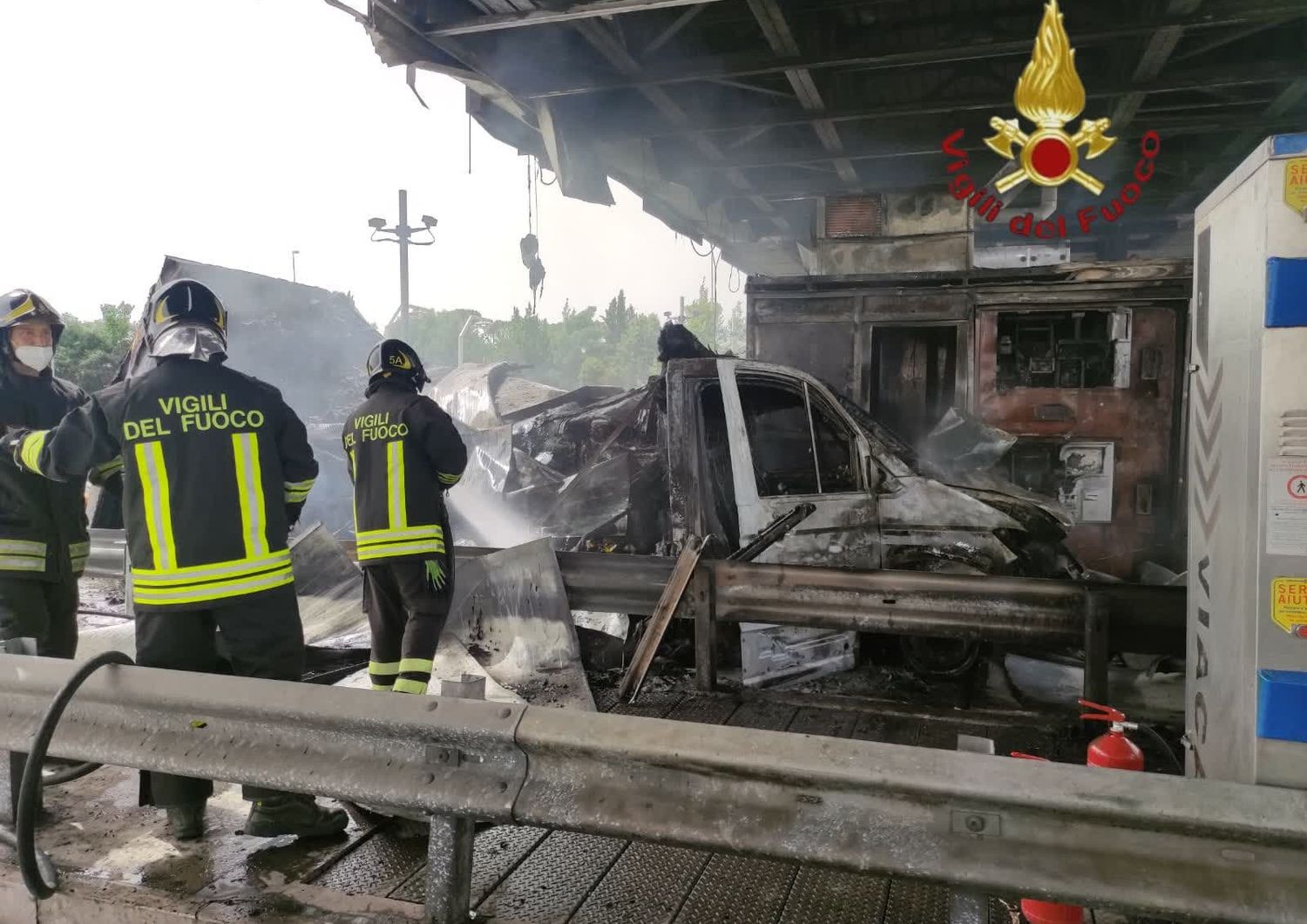 autocarro incendio casello fiano romano