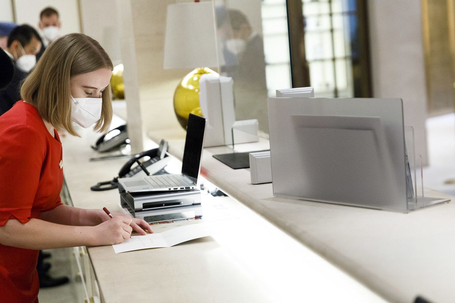 La reception di un hotel