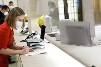 La reception di un hotel