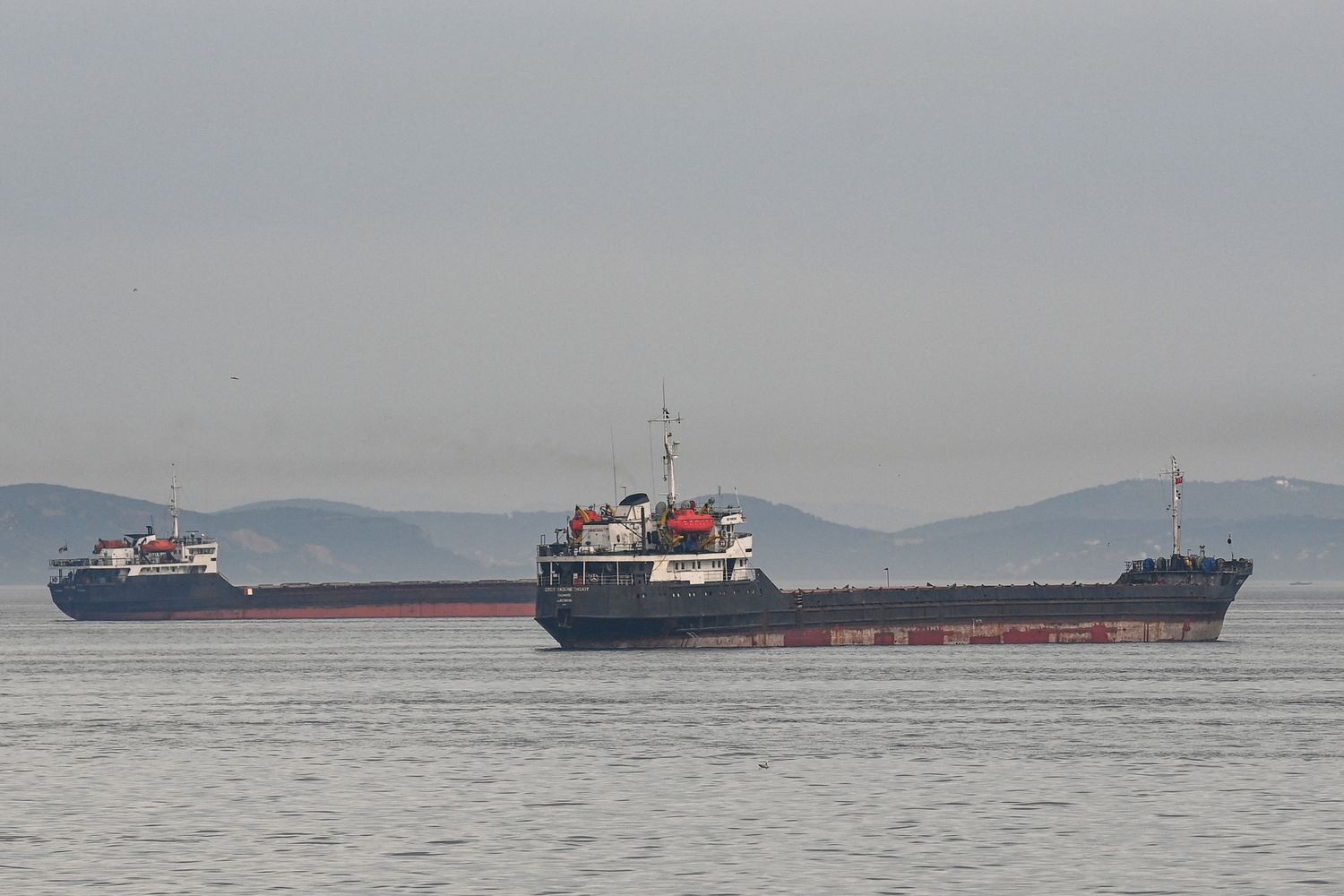 Una nave mercantile nel Mar di Marmara