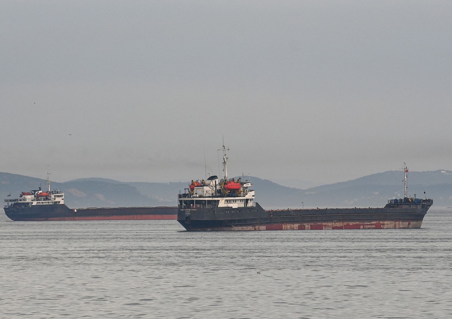 Una nave mercantile nel Mar di Marmara