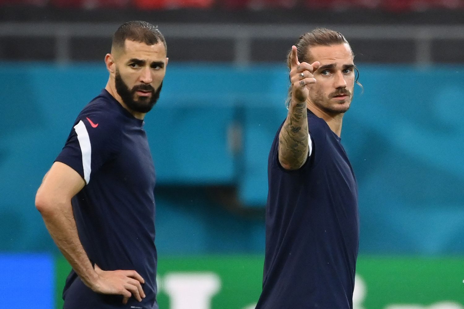 Benzema e Griezmann, giocatori della Francia a Euro 2020