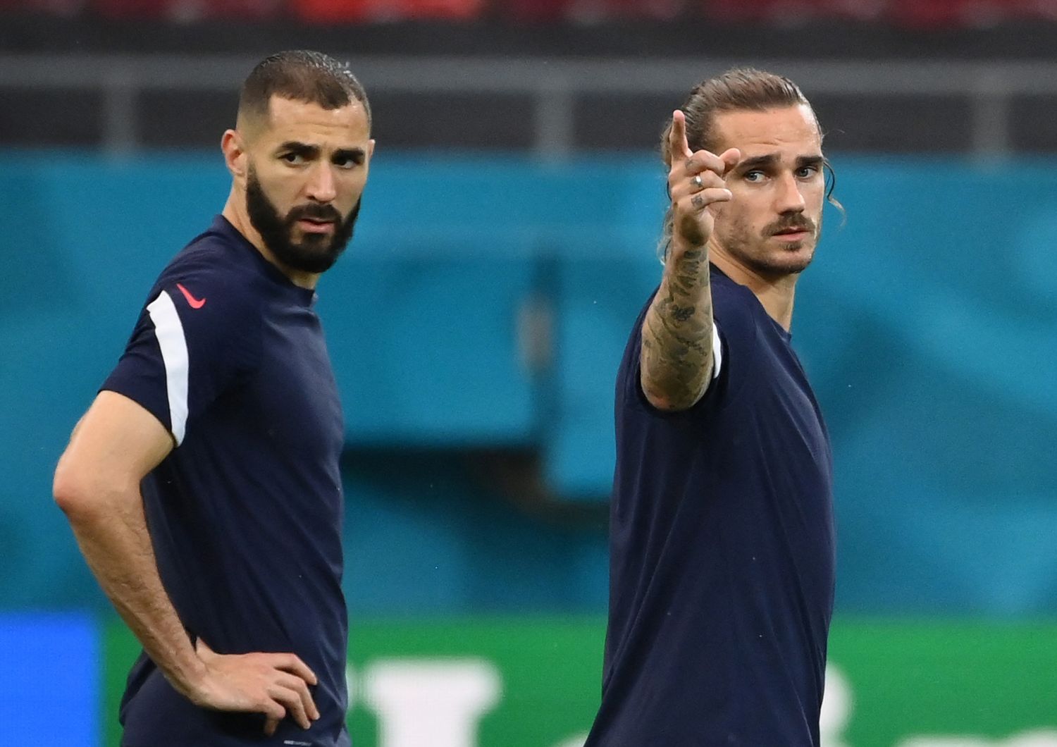 Benzema e Griezmann, giocatori della Francia a Euro 2020