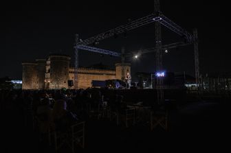 Palco nel giardino di Palazzo Reale a Napoli&nbsp;