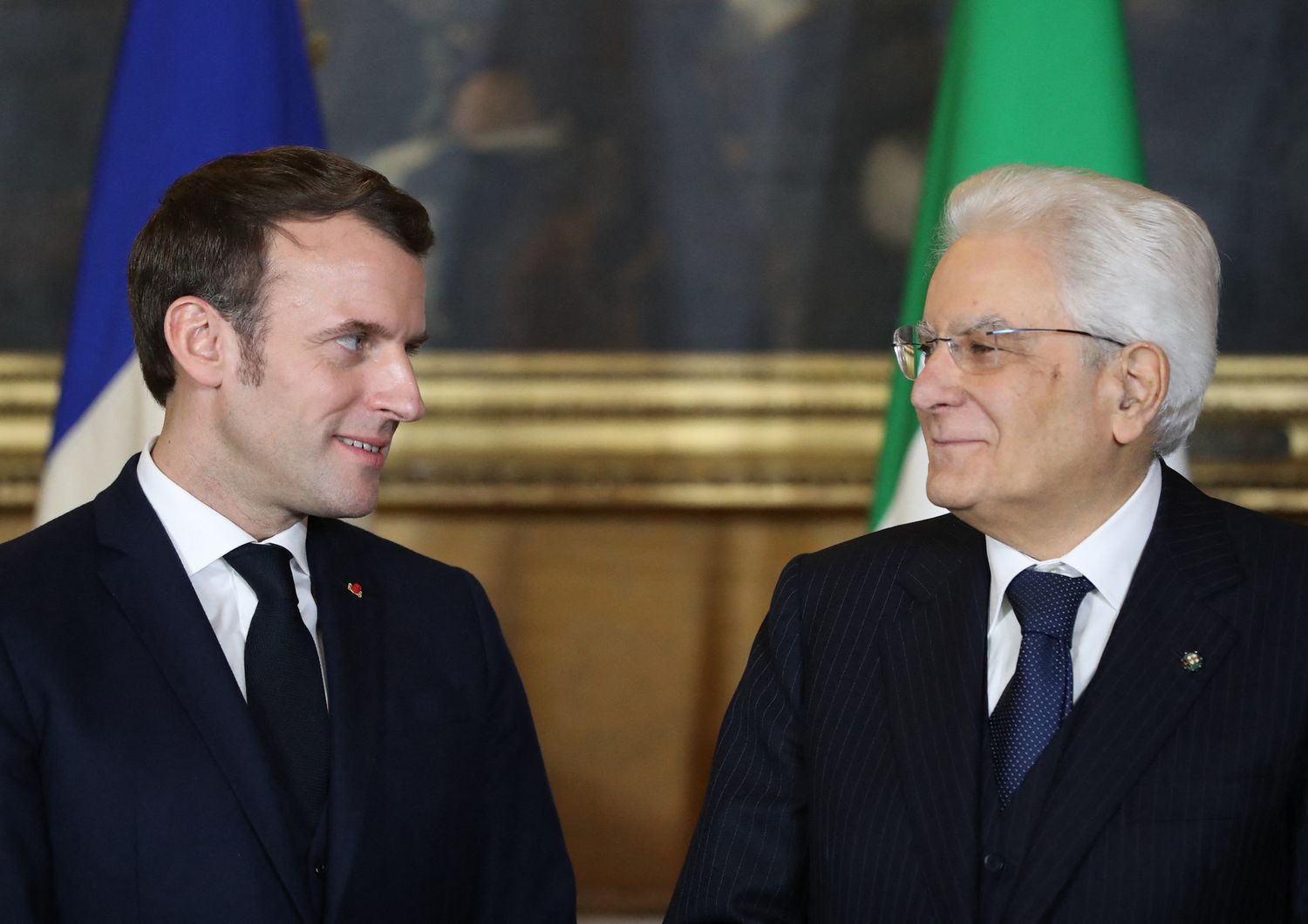 Emmanuel Macron e Sergio Mattarella