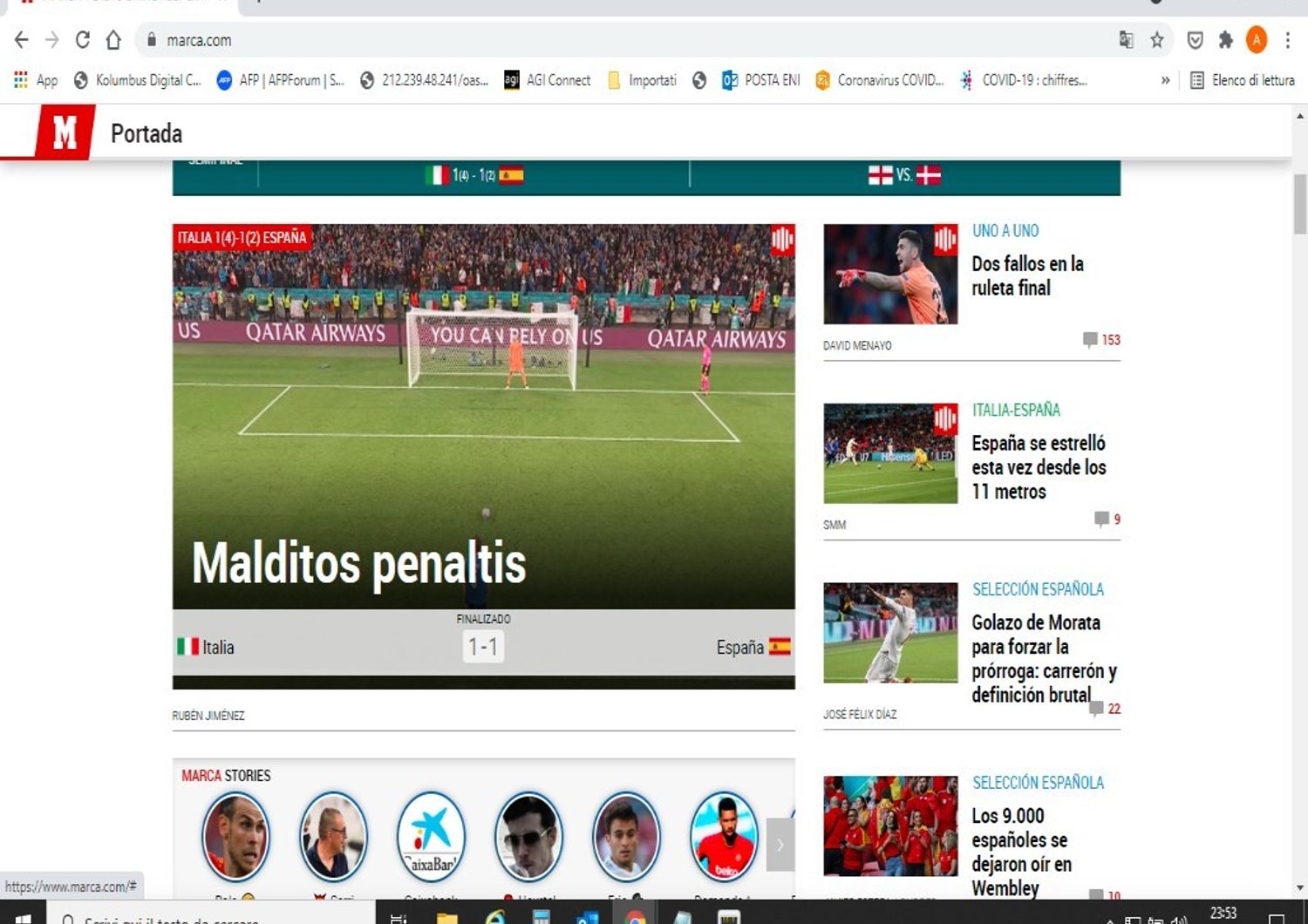 La home page del sito di Marca