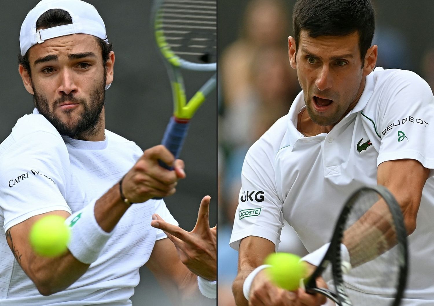 Matteo Berrettini e Novak Djokovic