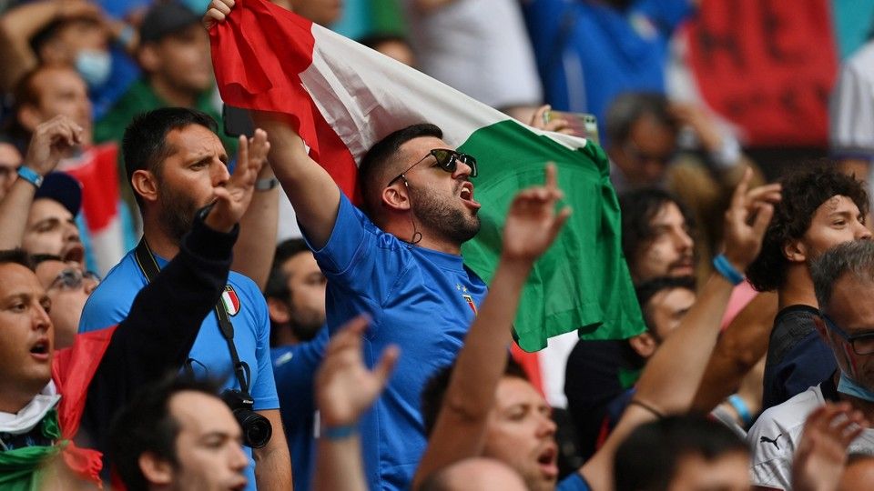 &nbsp;Tifosi italiani a Wembley per finale Euro 2020