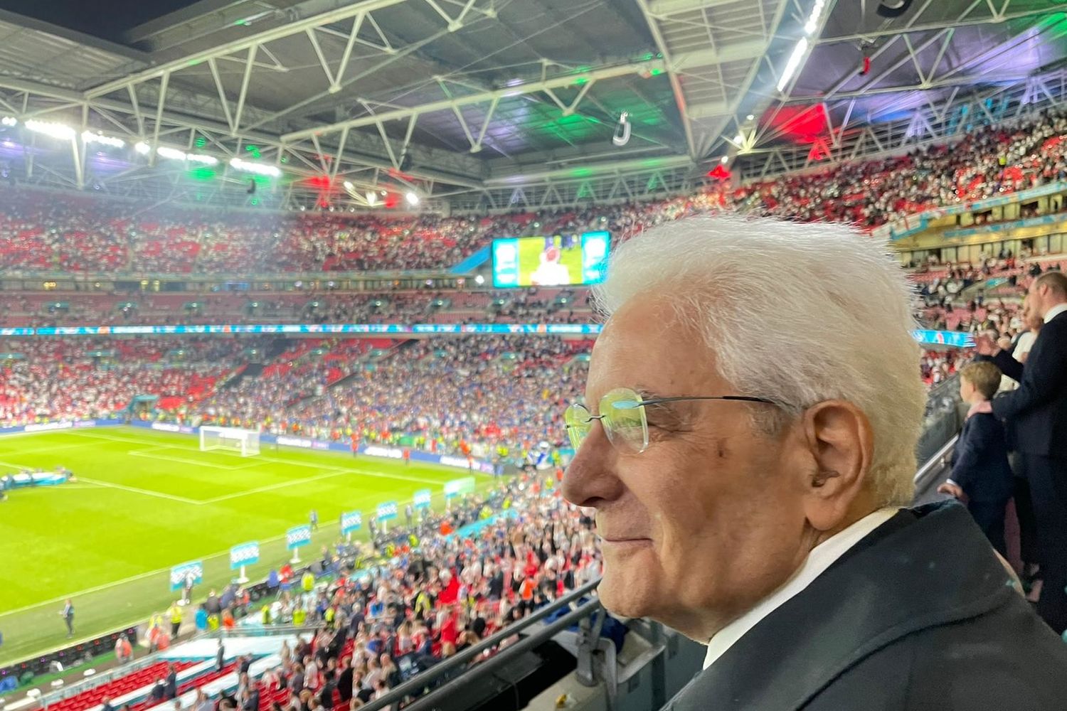 Il presidente della Repubblica, Sergio Mattarella, a Wembley