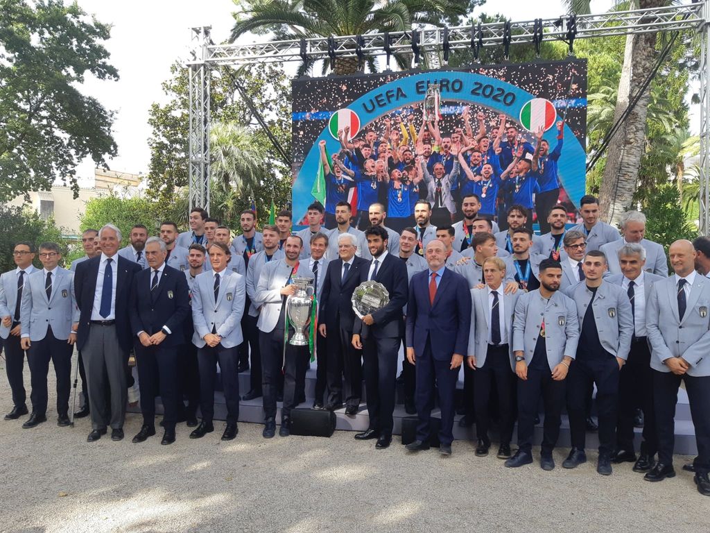 Festa con Mattarella al Quirinale per gli azzurri campioni d'Europa