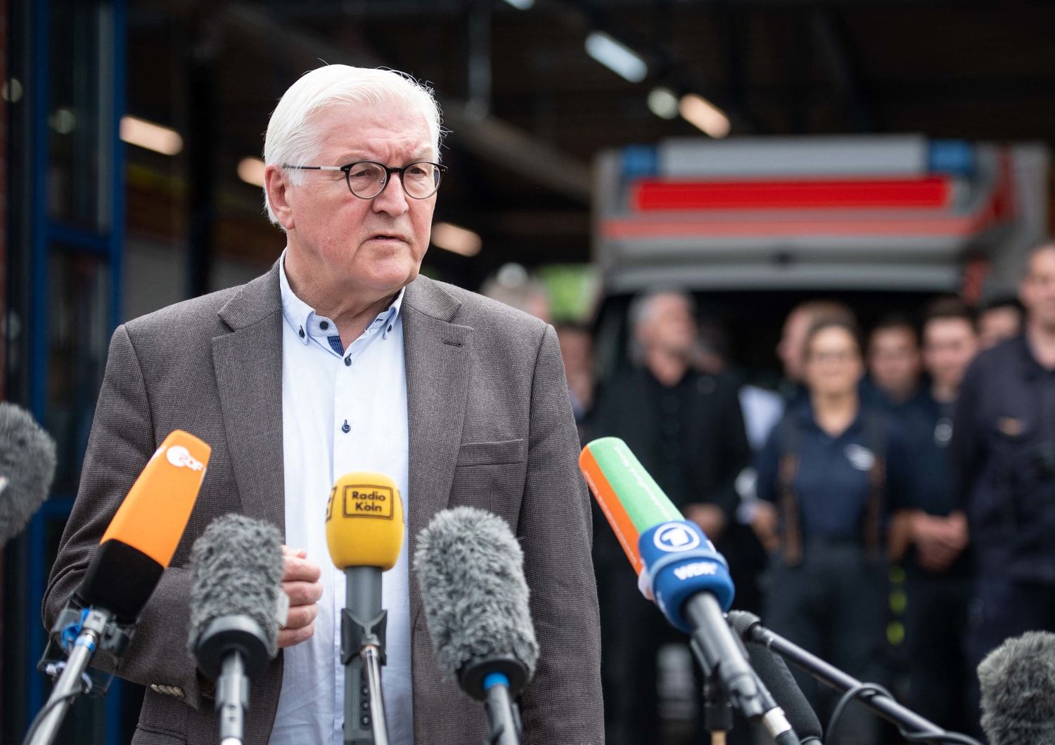 Il presidente Frank-Walter Steinmeier visita la citt&agrave; di Erftstadt colpita dall'alluvione&nbsp;