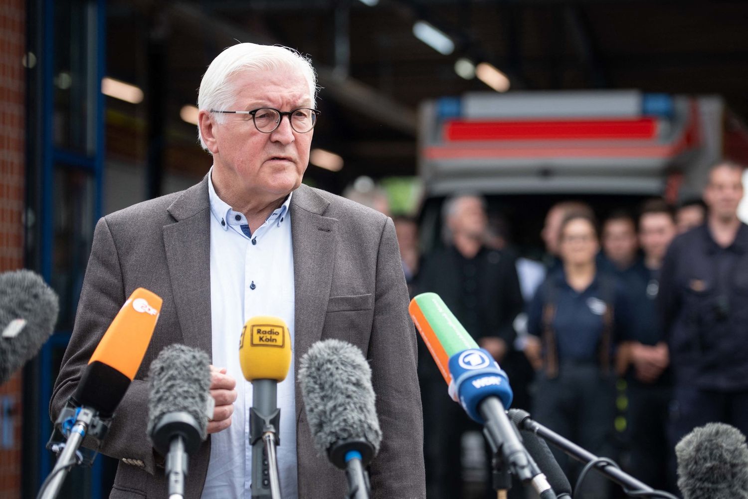 Il presidente Frank-Walter Steinmeier visita la citt&agrave; di Erftstadt colpita dall'alluvione&nbsp;