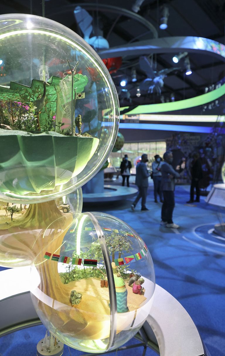 L'interno del padiglione Terra all'Expo di Dubai