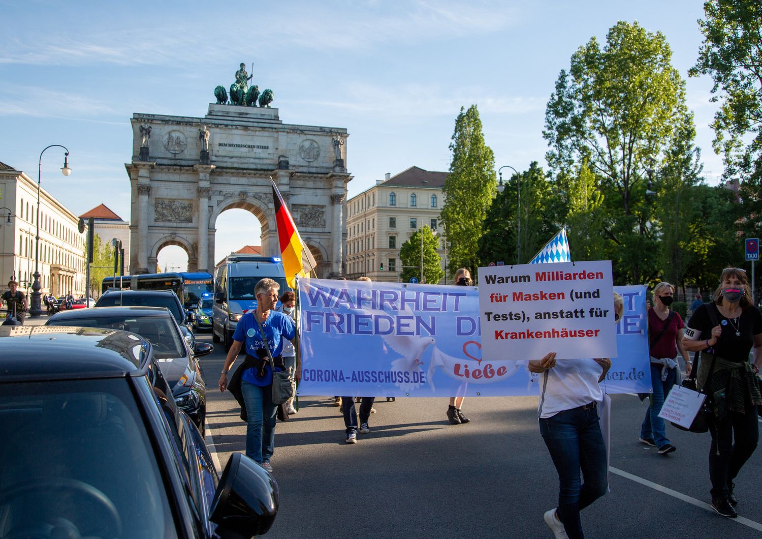 Manifestazione no vax a Monaco, Germania, lo scorso giugno