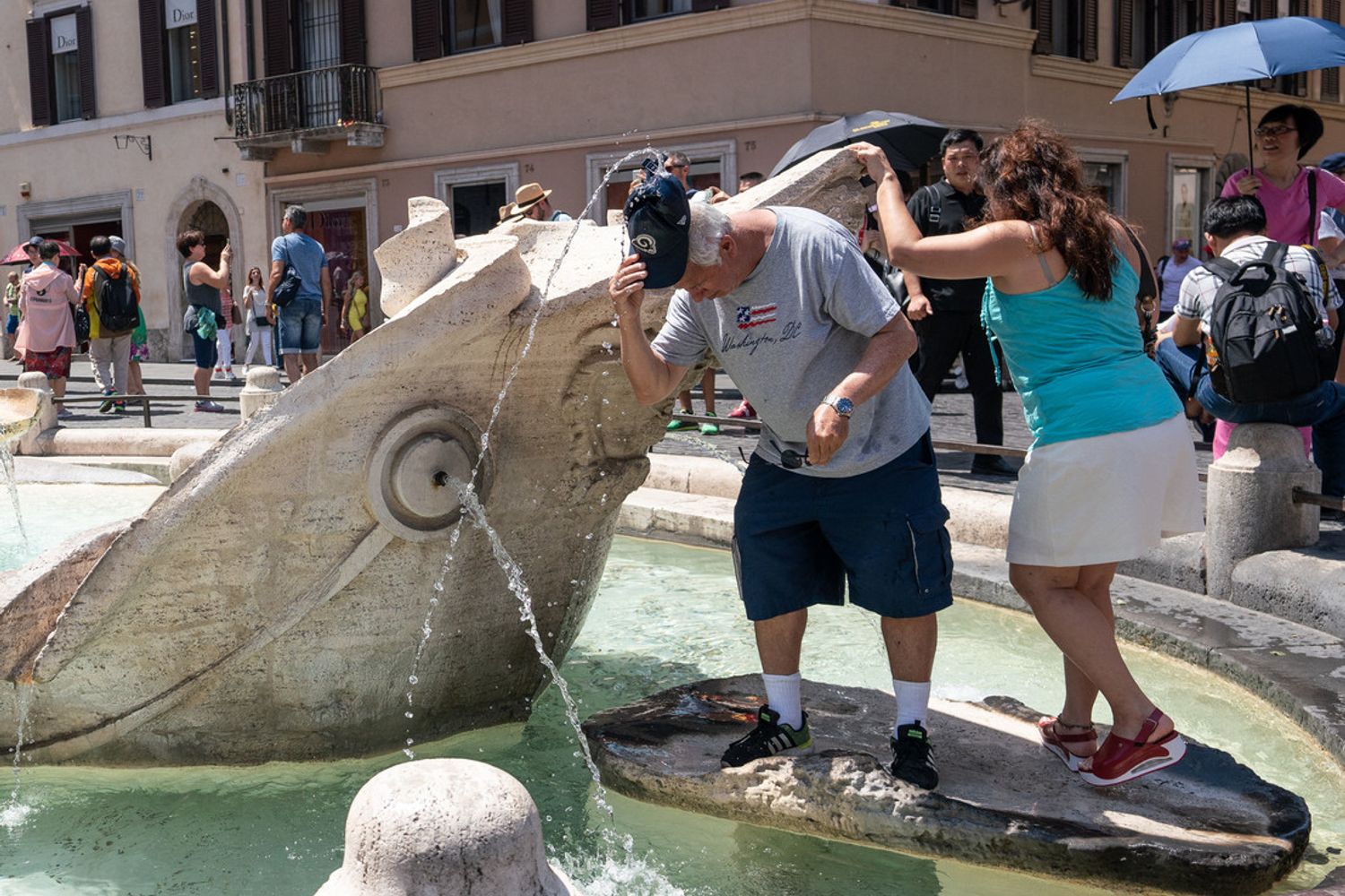 Temperature alte in piazza di Spagna a Roma&nbsp;