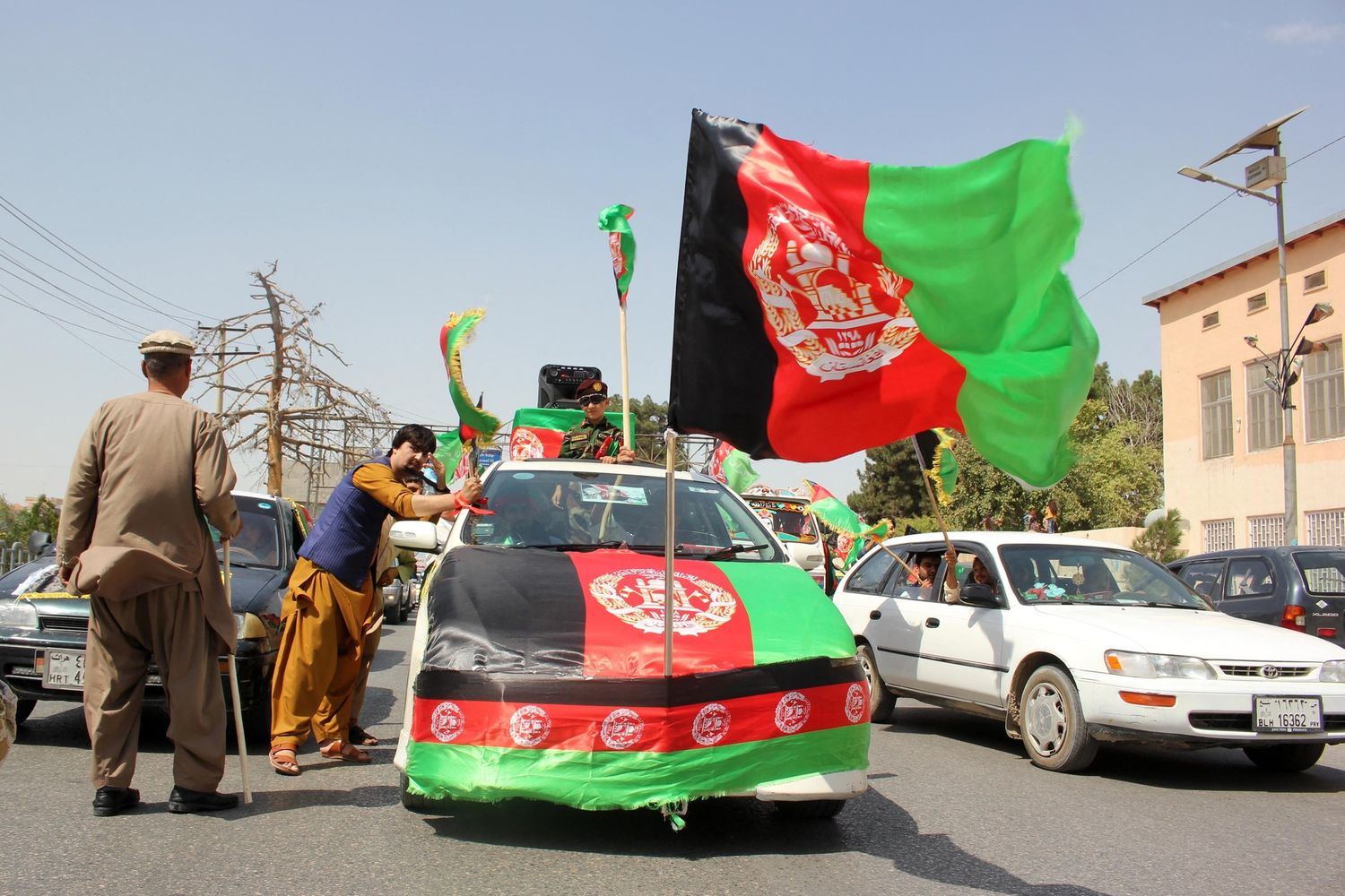 Una manifestazione per l'indipendenza dell'Afghanistan nel 2020
