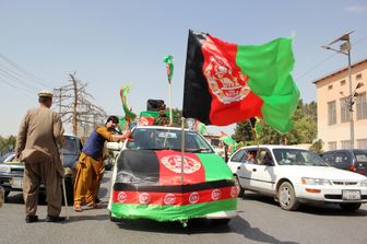 Una manifestazione per l'indipendenza dell'Afghanistan nel 2020