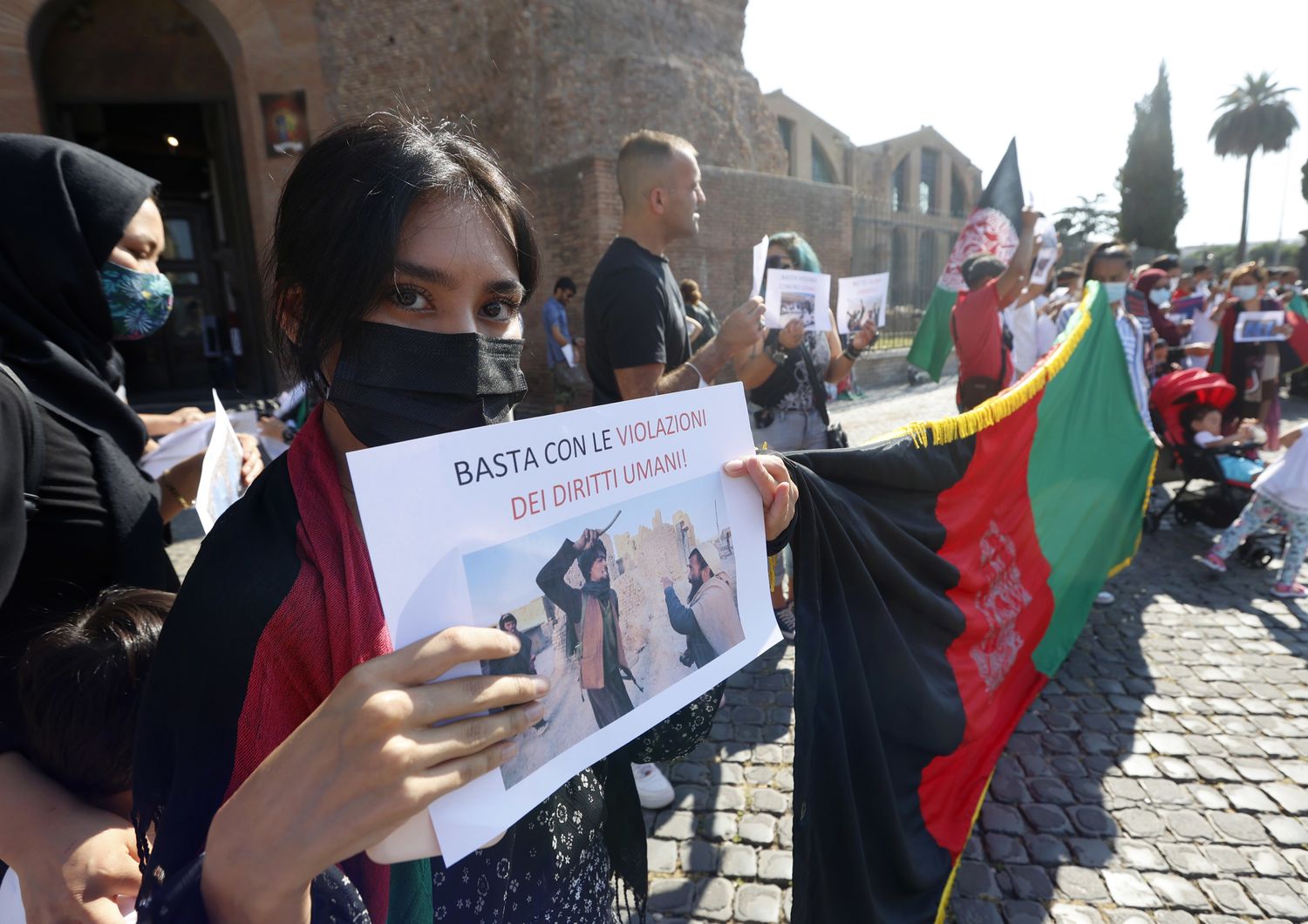 Assemblea cittadina della Comunit&agrave; Afgana in Italia, in Piazza della Repubblica, per organizzare la manifestazione nazionale dell'11 settembre&nbsp;