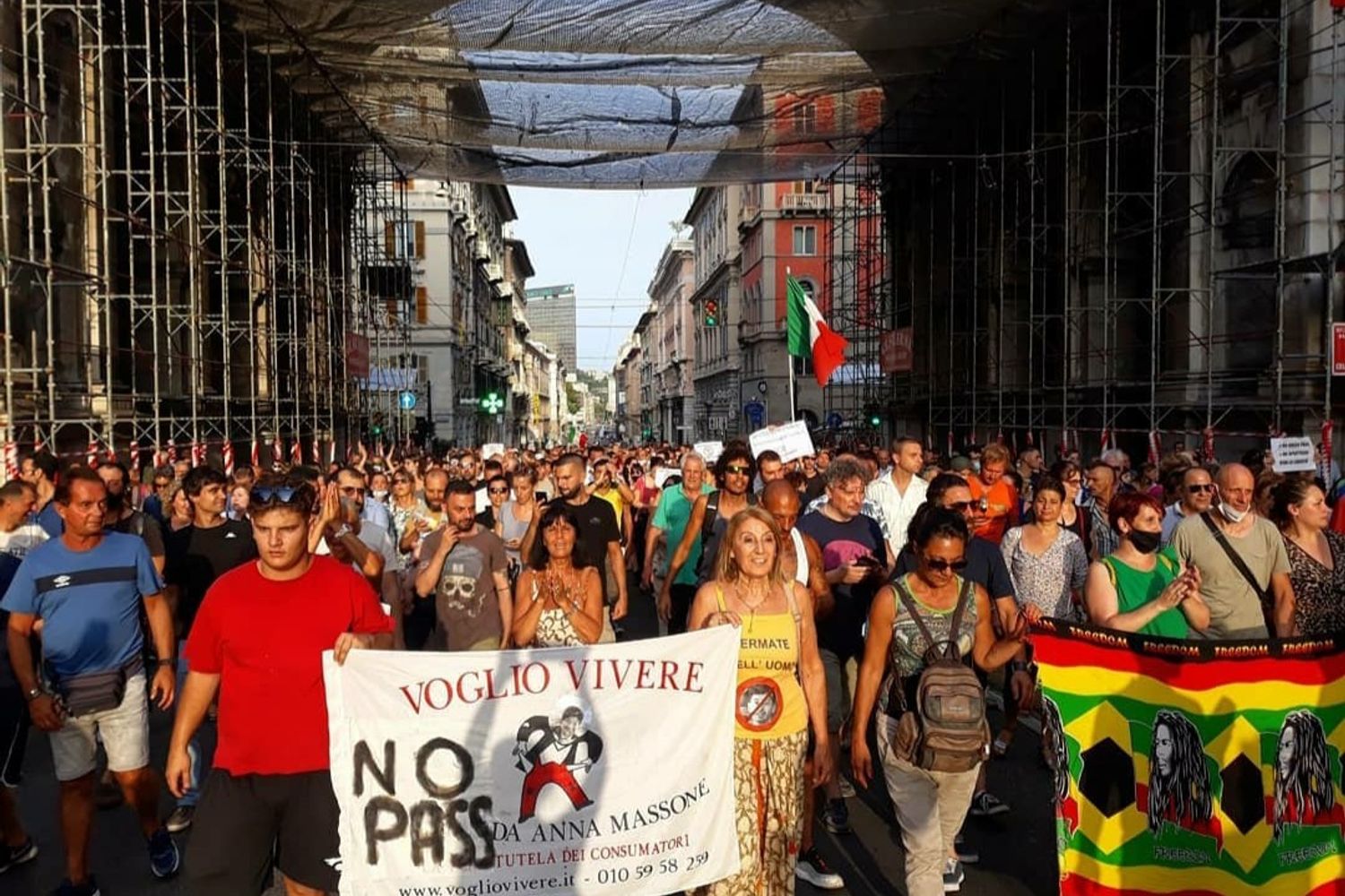 Manifestazione contro il green pass