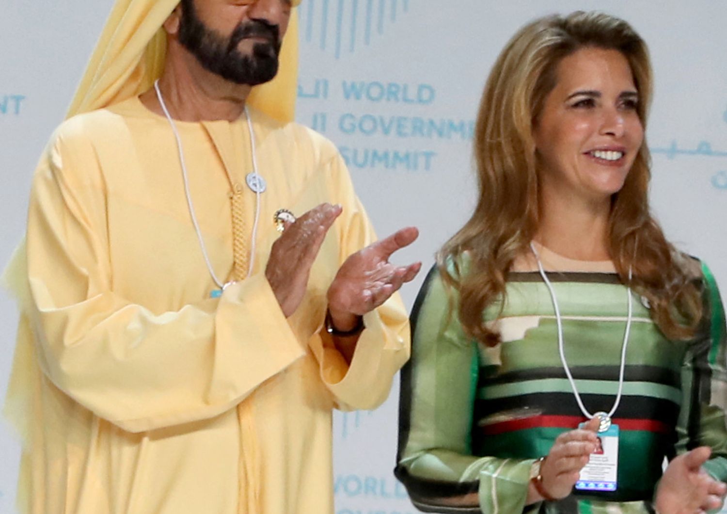 Sheikh Mohammed bin Rashid al-Maktoum e la moglie Haya in una immagine del 2018