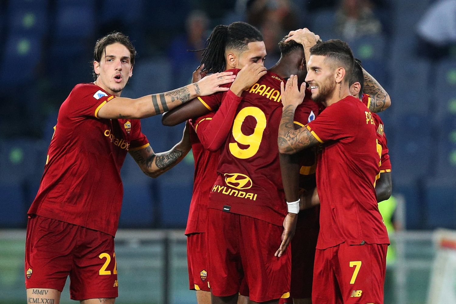 Festeggiamenti dopo gol della Roma