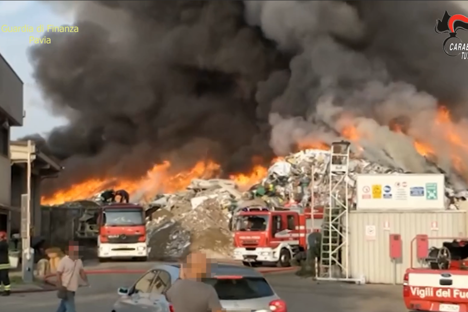 L'incendio all'impianto di rifiuti di Mortara&nbsp;