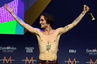 Damiano dei Maneskin alla vittoria dell'Eurovision