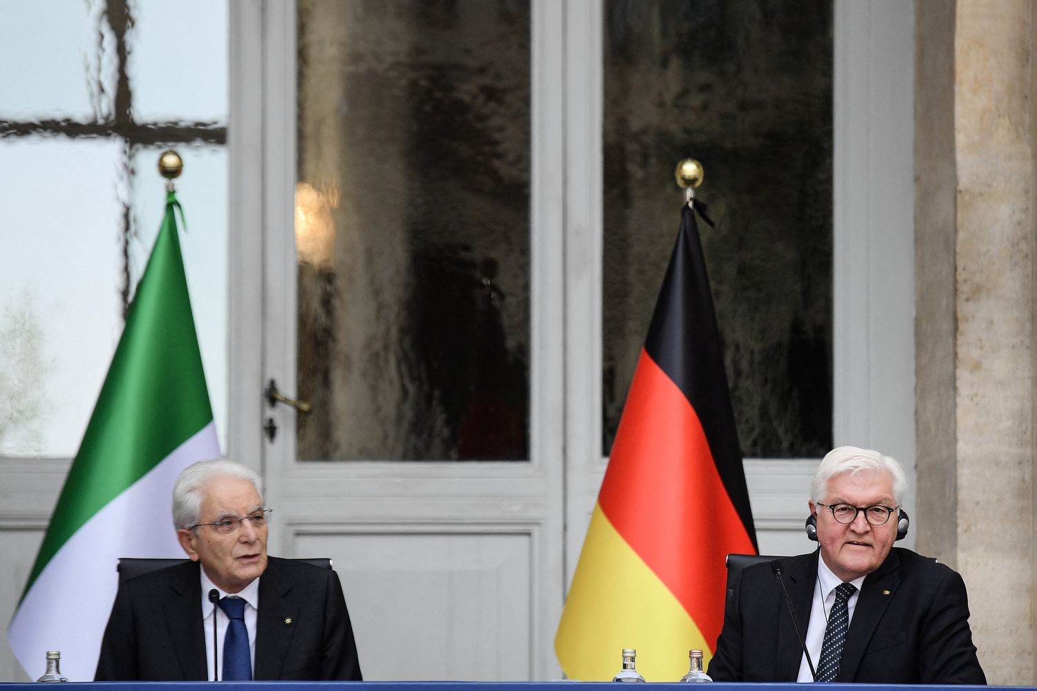 Sergio Mattarella e Frank-Walter Steinmeier nel corso dell'incontro al Quirinale&nbsp;
