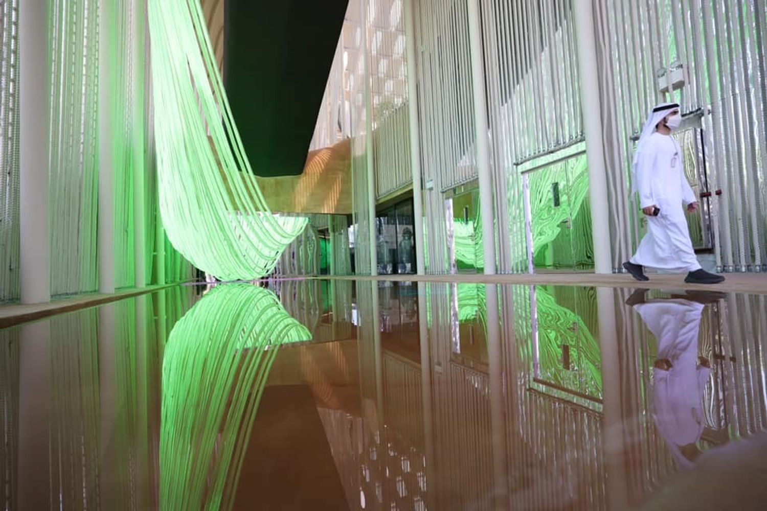 La cascata di liane tecnologiche scelte da Eni per il padiglione Italia a Expo 2020&nbsp;