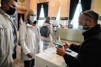 Controllo del Green pass per l'ingresso ai musei del Palazzo Reale di Milano&nbsp;