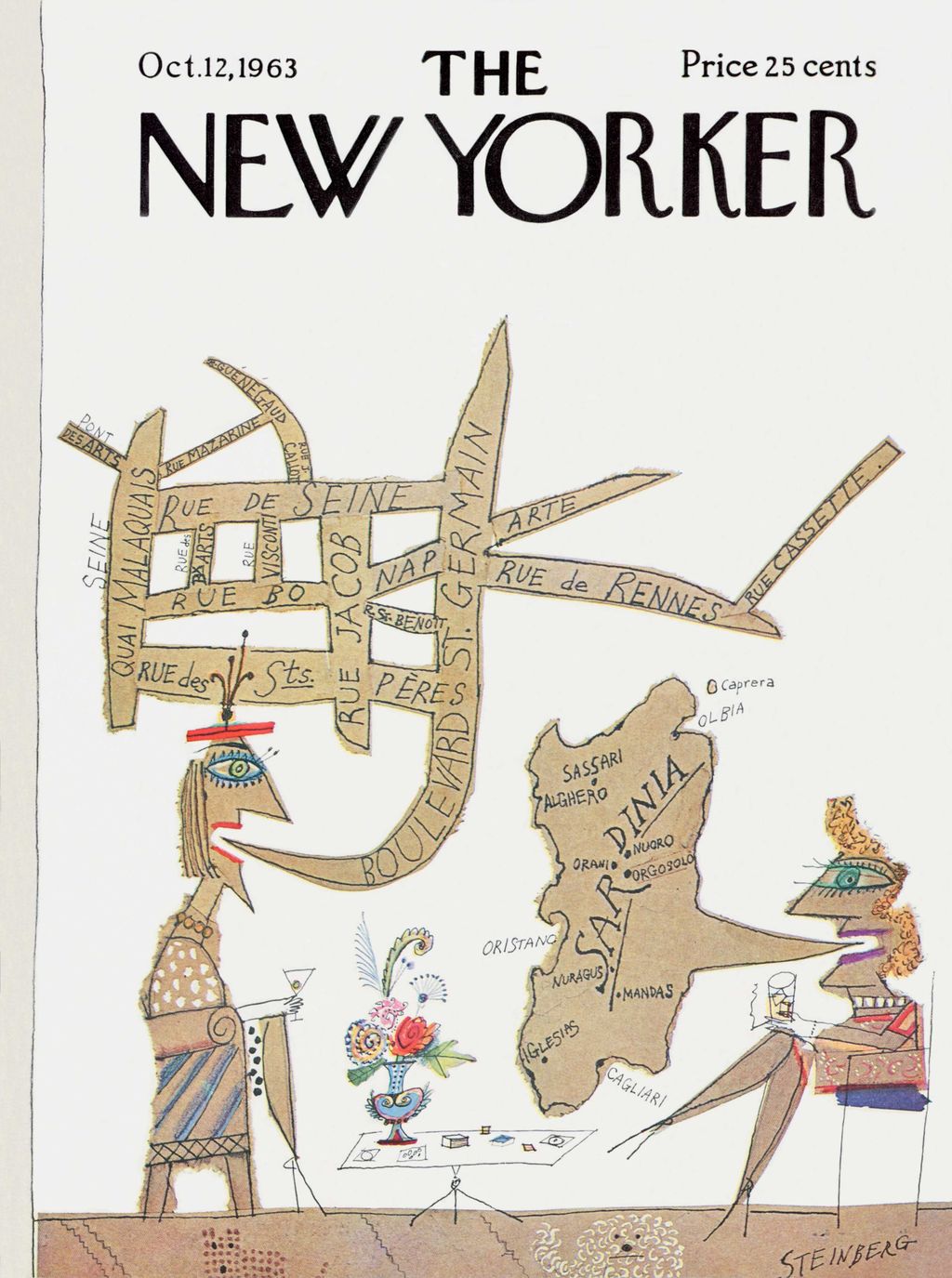 &nbsp;Cover of the New Yorker oct 12, 1963, Saul Steinberg