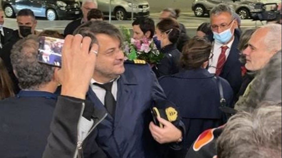 L'equipaggio dell'ultimo volo Alitalia