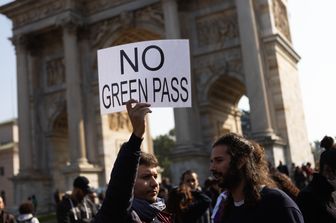 La manifestazione dei no-green pass a Milano