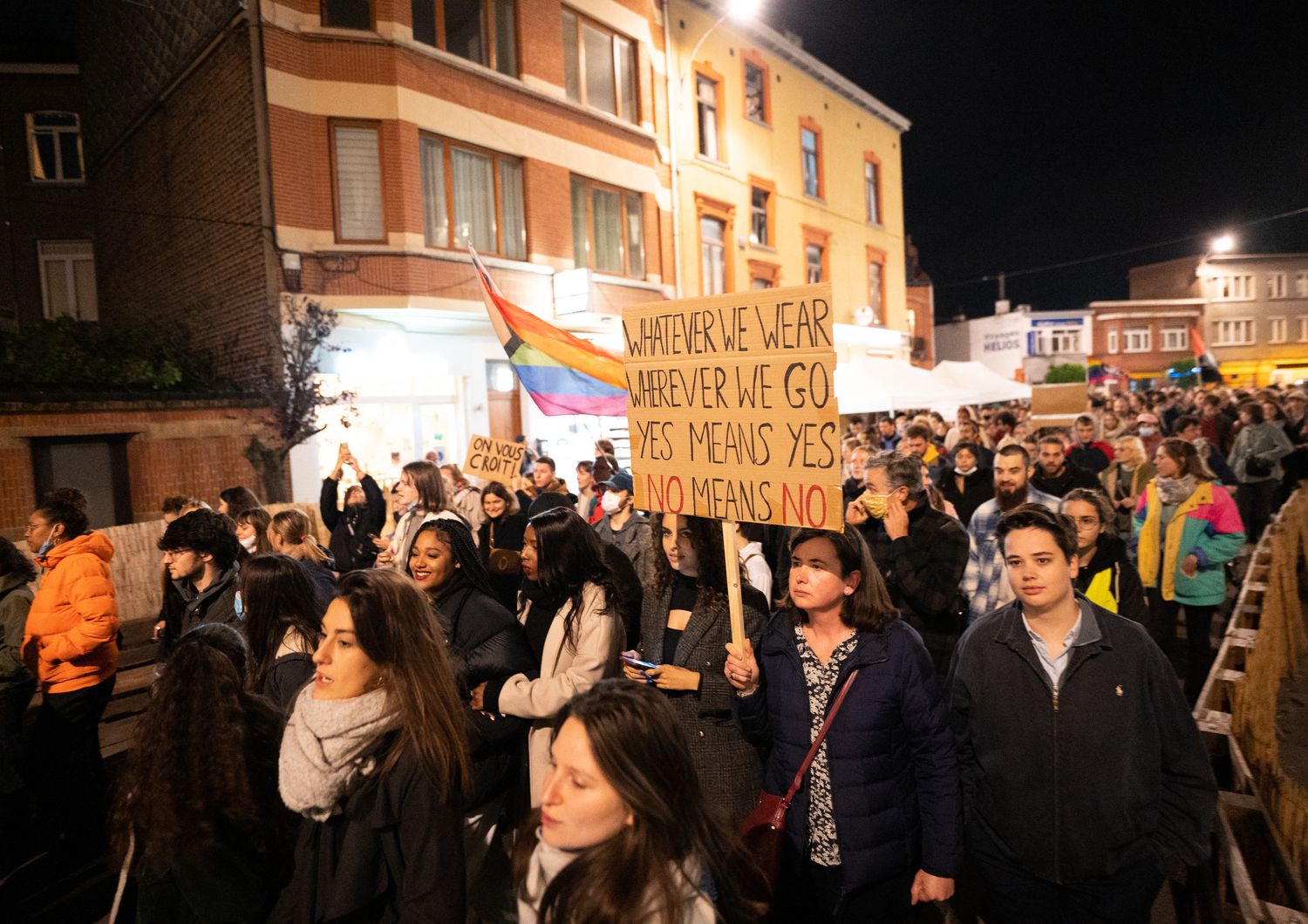 La manifestazione contro le aggressioni sessuali in Belgio