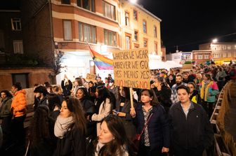 La manifestazione contro le aggressioni sessuali in Belgio